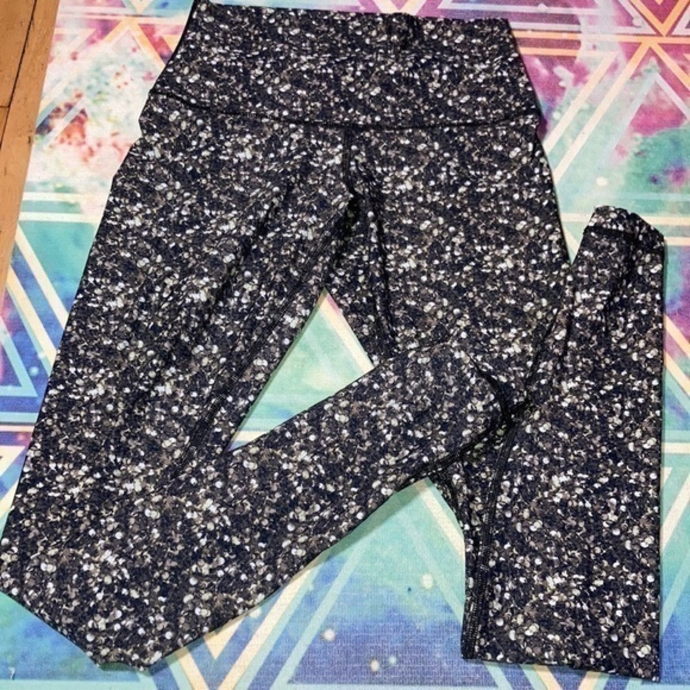 Lululemon Gold Sequin/ Shine Tight Roll down Leggings